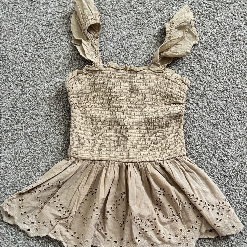 Elegant Tan Sleeveless Blouse